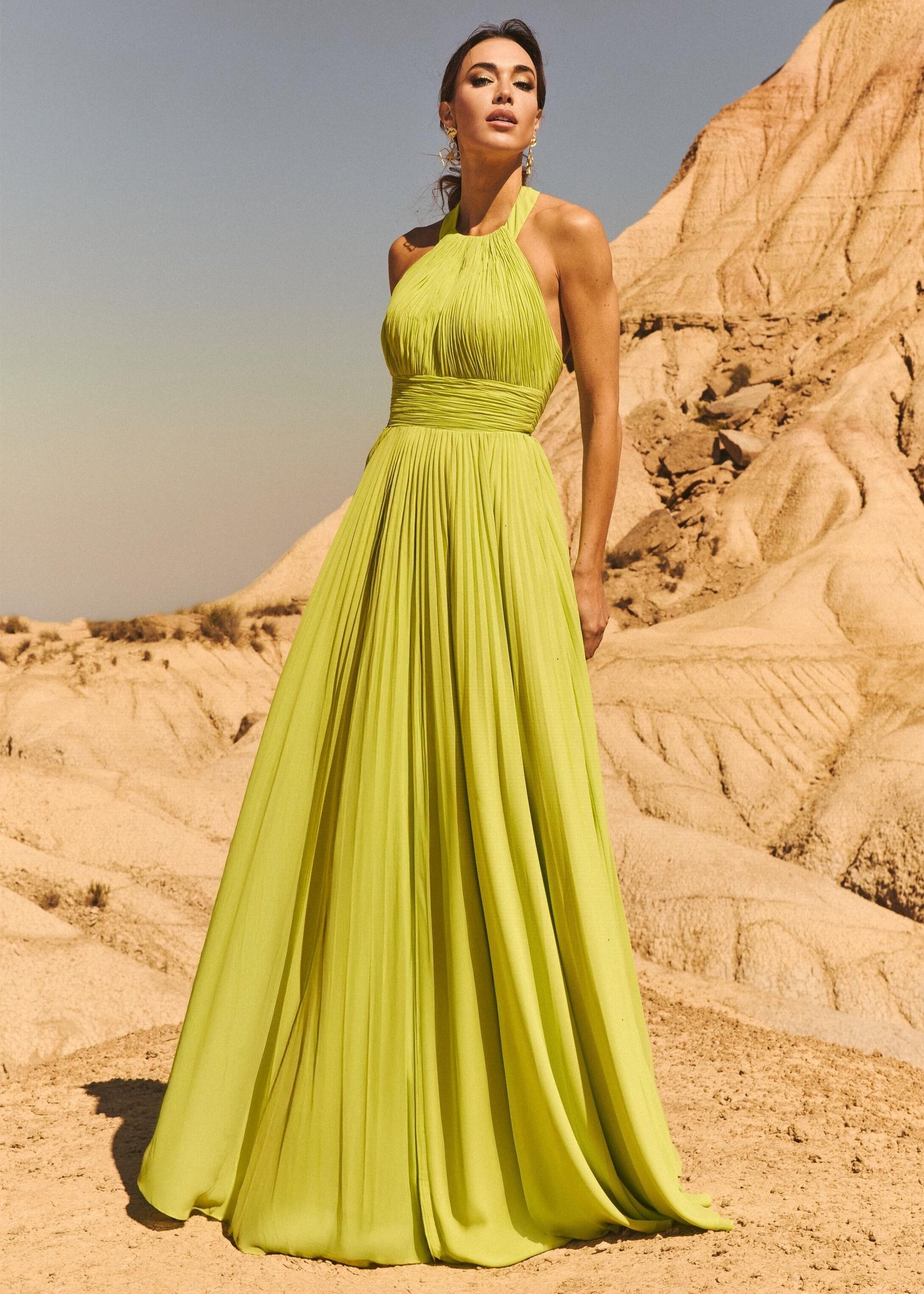 Vestido plissado X&M (86071)